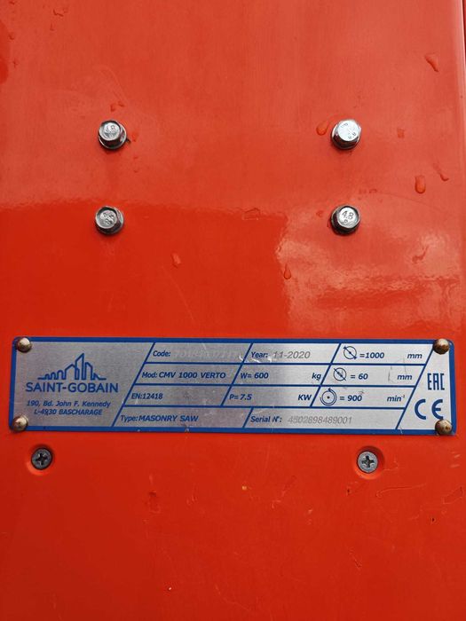 Piła przecinarka pionowa Norton Clipper  CMV 1000 VERTO pustaków silki