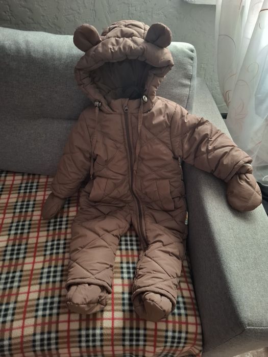Дитячий зимовий комбінезон цільний, розмір 74см