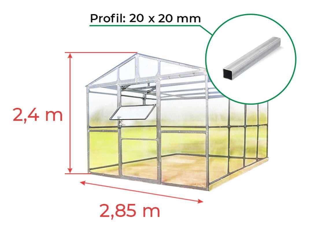 Szklarnia z Poliwęglanu 4mm 2,85х4m, 6m, 8m, 10m, 20x20mm + 3 prezenty