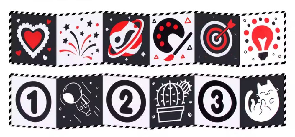 Килимок бортик монтессорі монтессори чорно білий черно белый