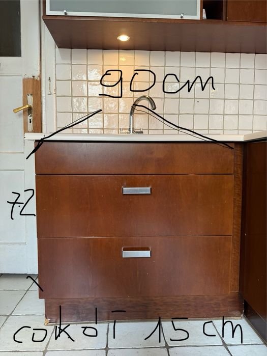 REZERWACJA PILNIE  ZA DARMO meble kuchenne fornir drewniany plus okap