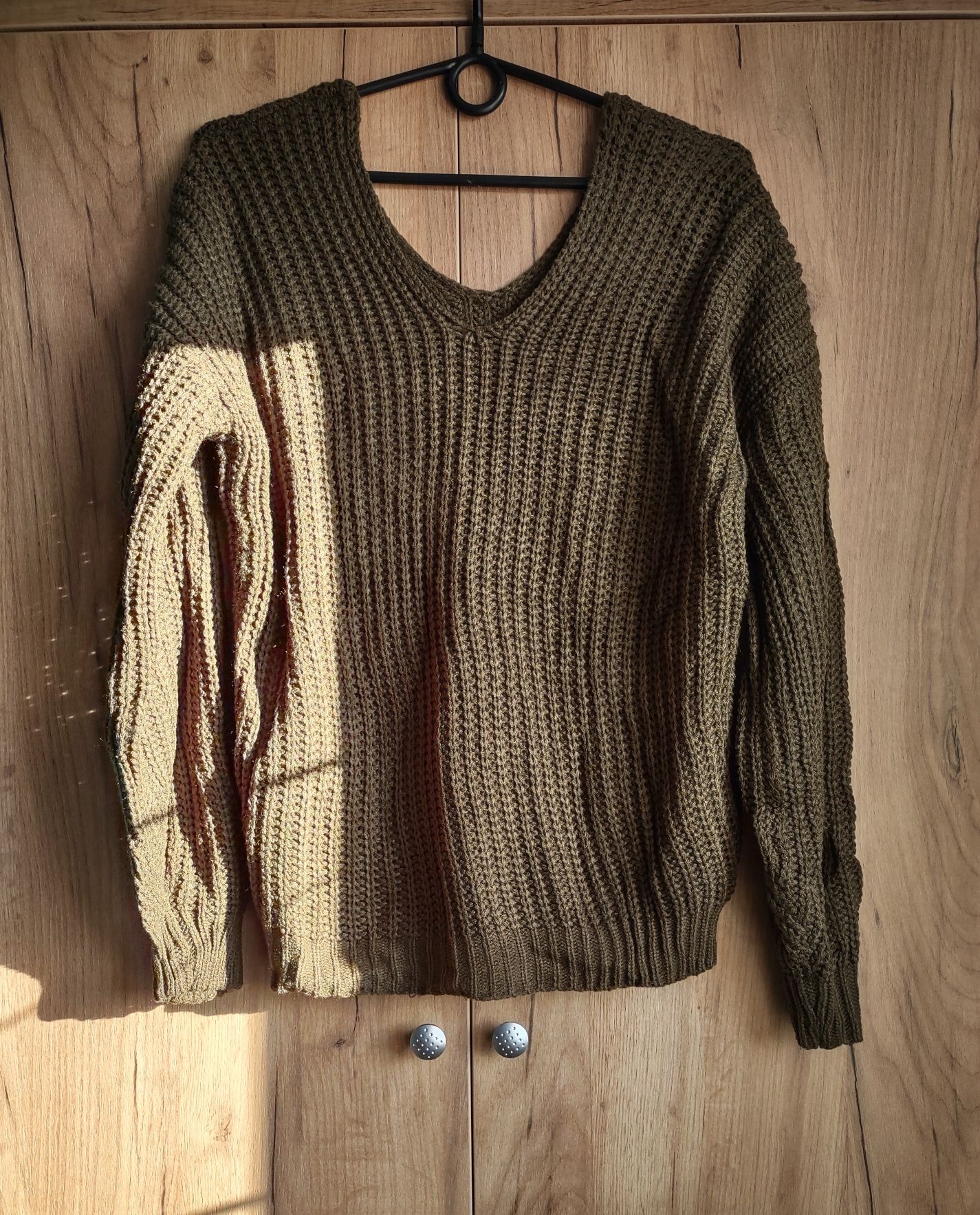 Sweter sweterek khaki jesień zima hit viral must have S 36 M 38