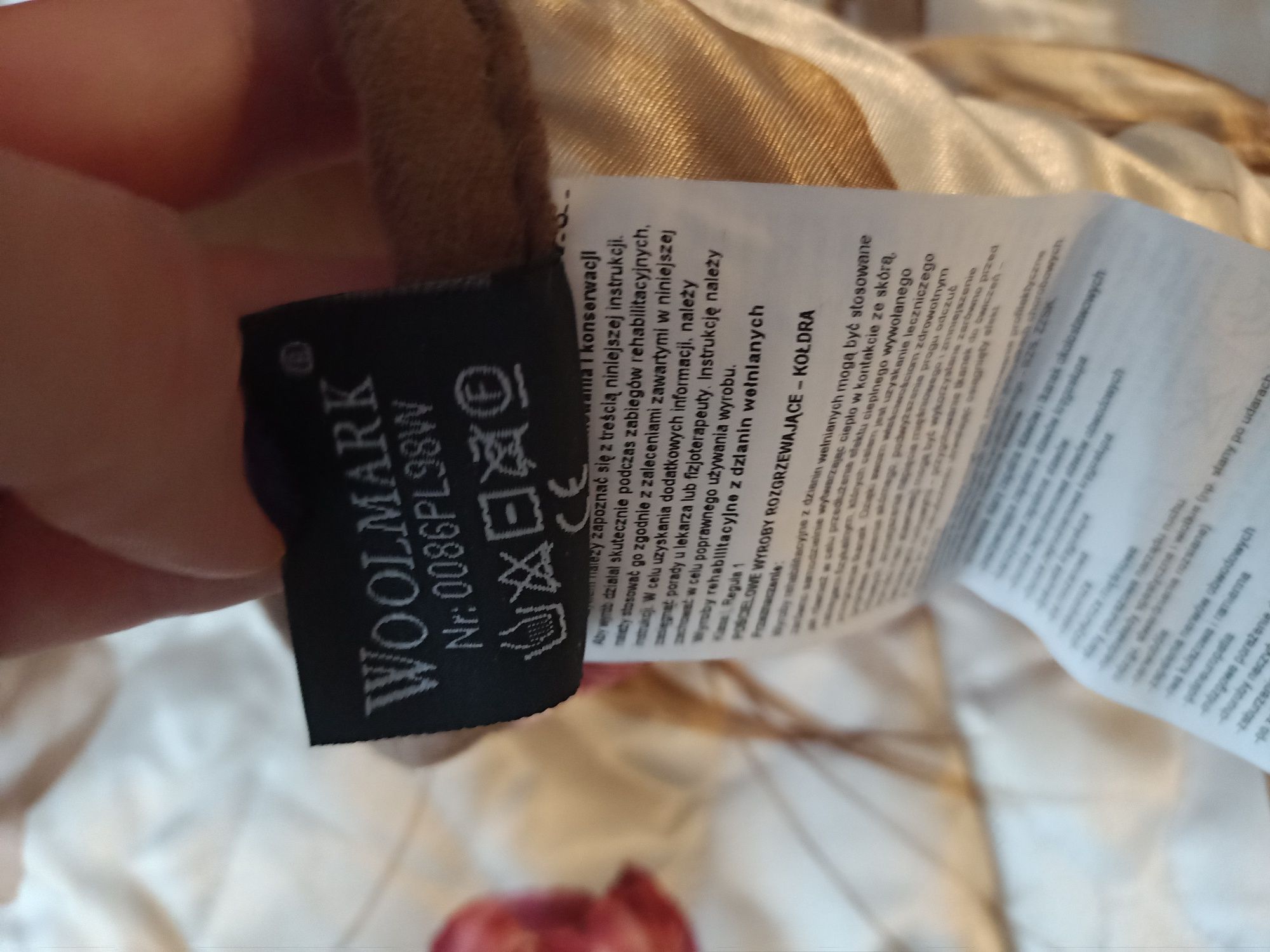 Komplet woolmark koldra i poduszki  z wełny