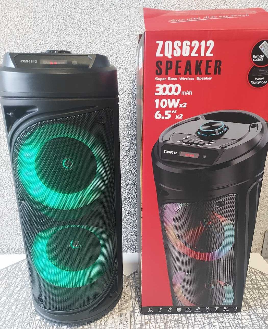 Głośnik Bluetooth Duży z mikrofonem i pilotem  Karaoke