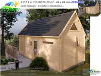 Casa madeira TOURISTA-Scandi 44mm 29m² c.d. Banho - Mezanino - Terraço