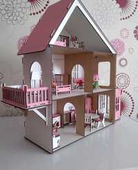 Меблі іграшкові предмети Будиночок ляльковий 3 поверхи і ліфт для лол