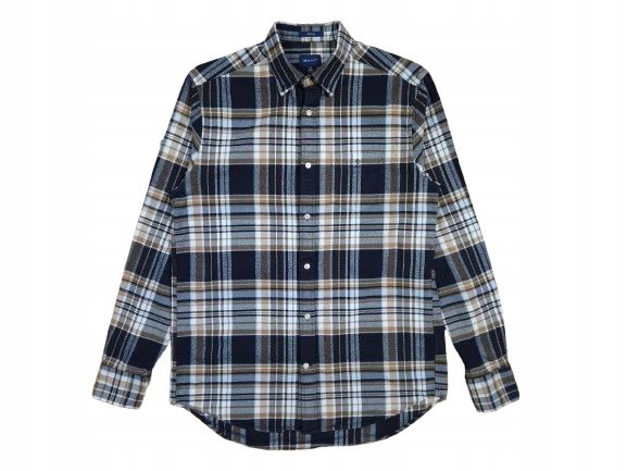 GANT Koszula w Kratkę Męska Regular Fit Logowana r. M