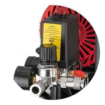 Компресор 24 л, 1,1 кВт, безмасляний, 2 циліндри. INTERTOOL PT-0029.