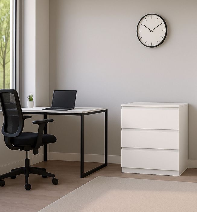 АКЦІЯ!!! Комод в спальню, офісний на 3 шухляди 60х40х77.4см БІЛИЙ