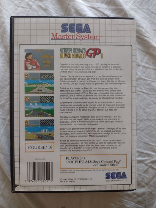 Sega Master System Ayrton Senna Super Monaco GP 2 i Formuła 1 F1