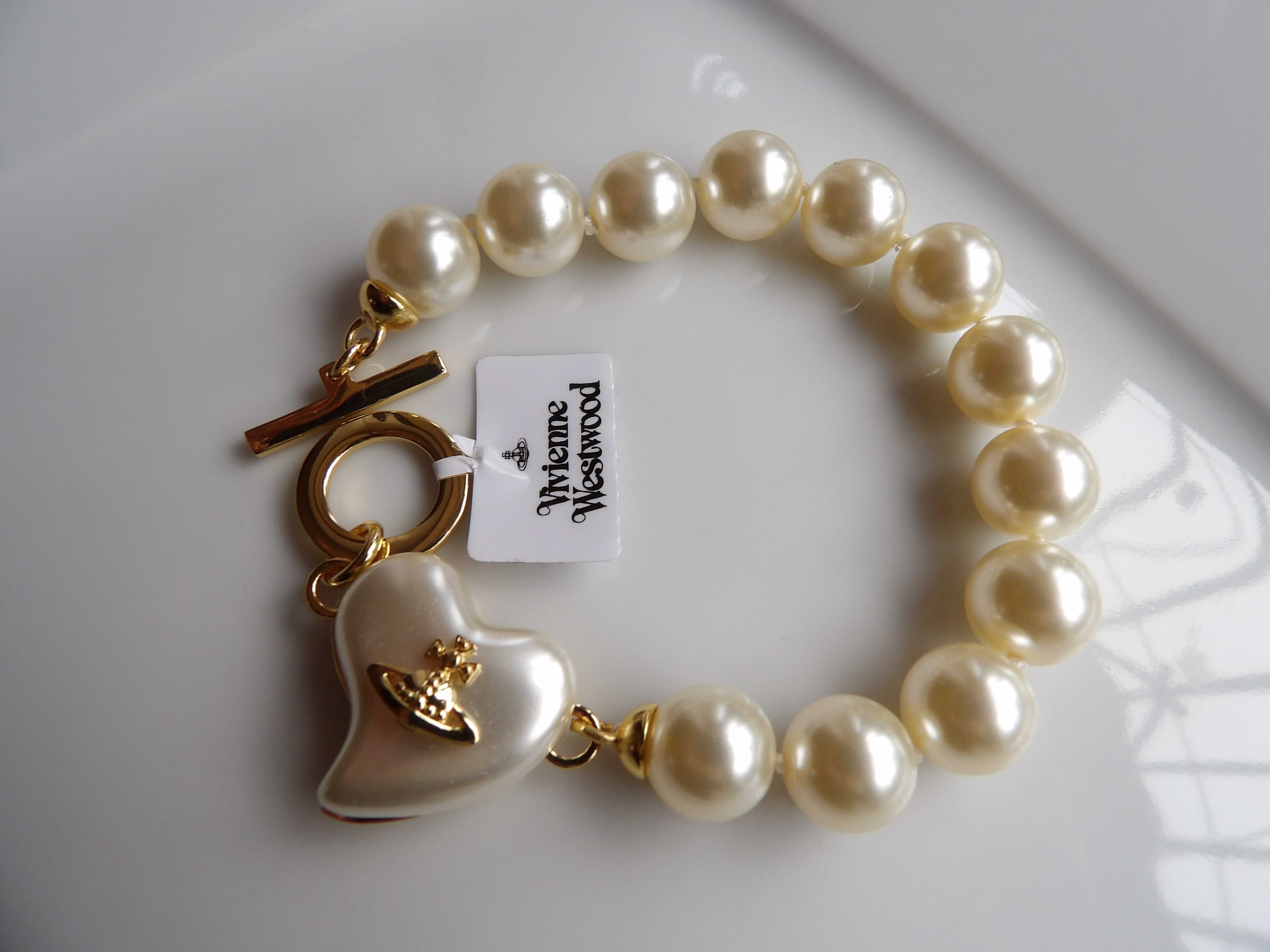 Vivienne Westwood pearl bracelet Heart bransoletka z pereł.