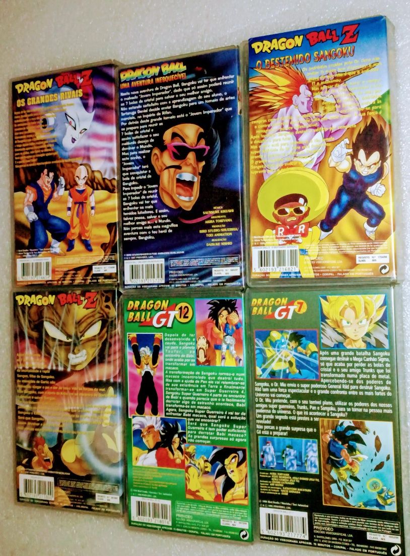 9 antigas  cassetes VHS DragonBall Z