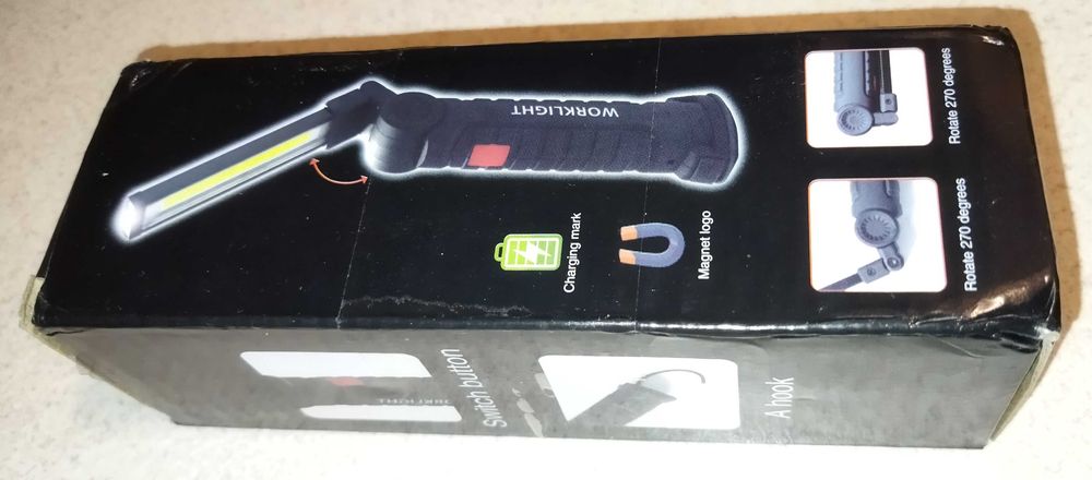 Фонарик складной  "WorkLight" - Cob + Led  на аккумуляторе 18650