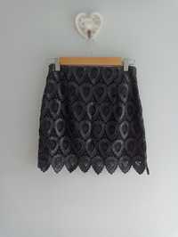 Spódniczka mini ażurowa  z haftem Zara 34 XS nowa z metką czarna