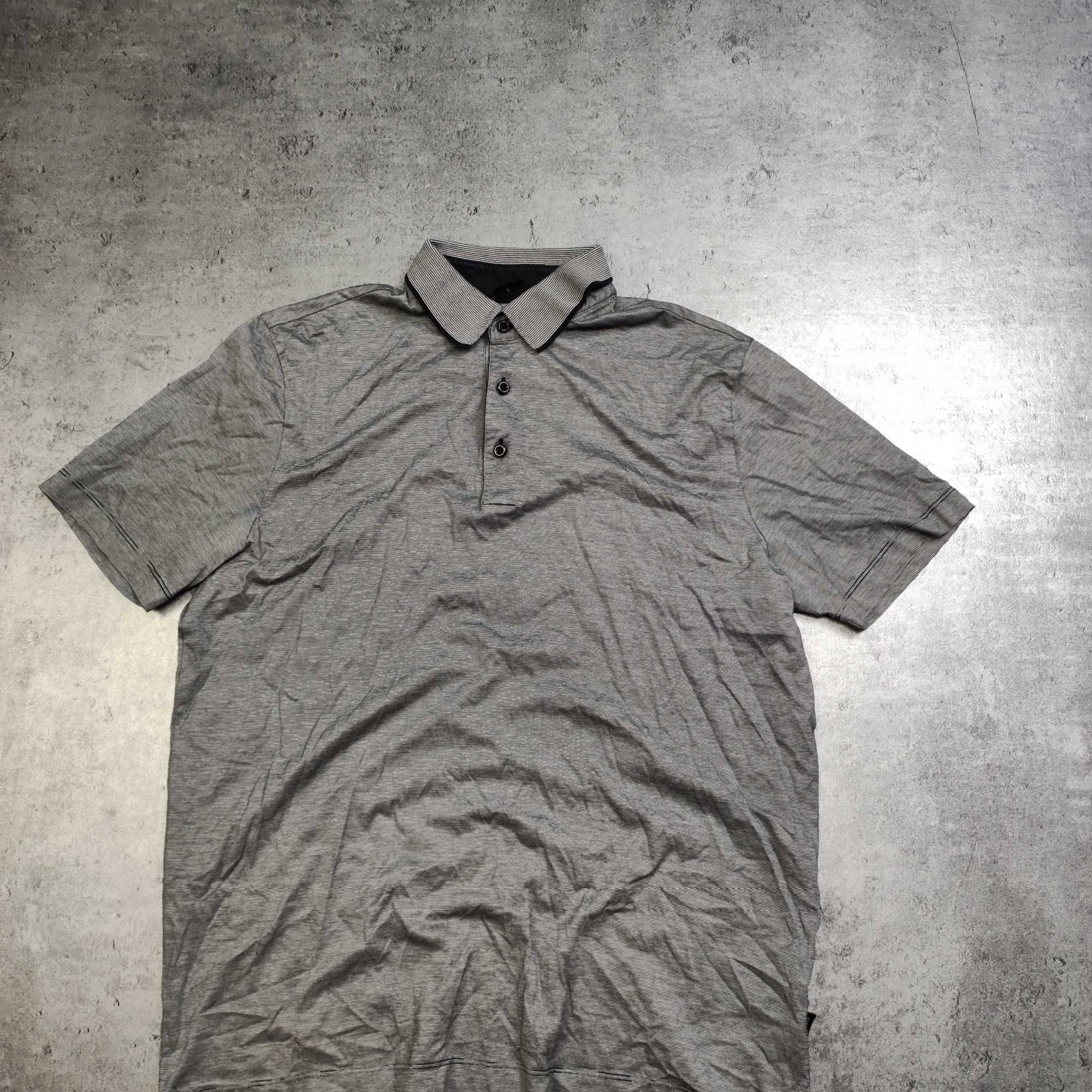 MĘSKA elegancka Koszulka Polo PREMIUM Hugo Boss Logo Drobne Paski