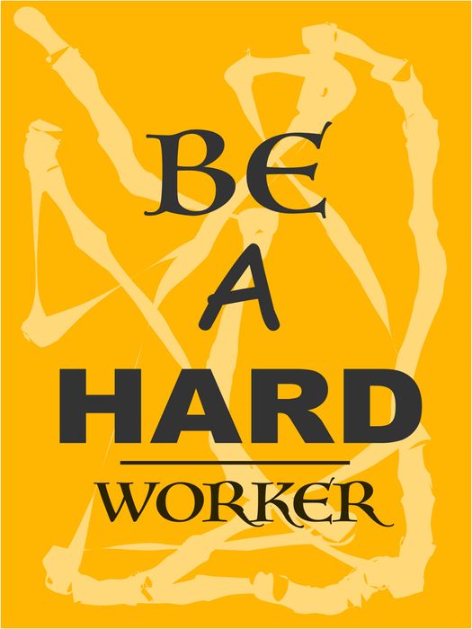 Plakat metalowy z napisem Be a Hard Worker