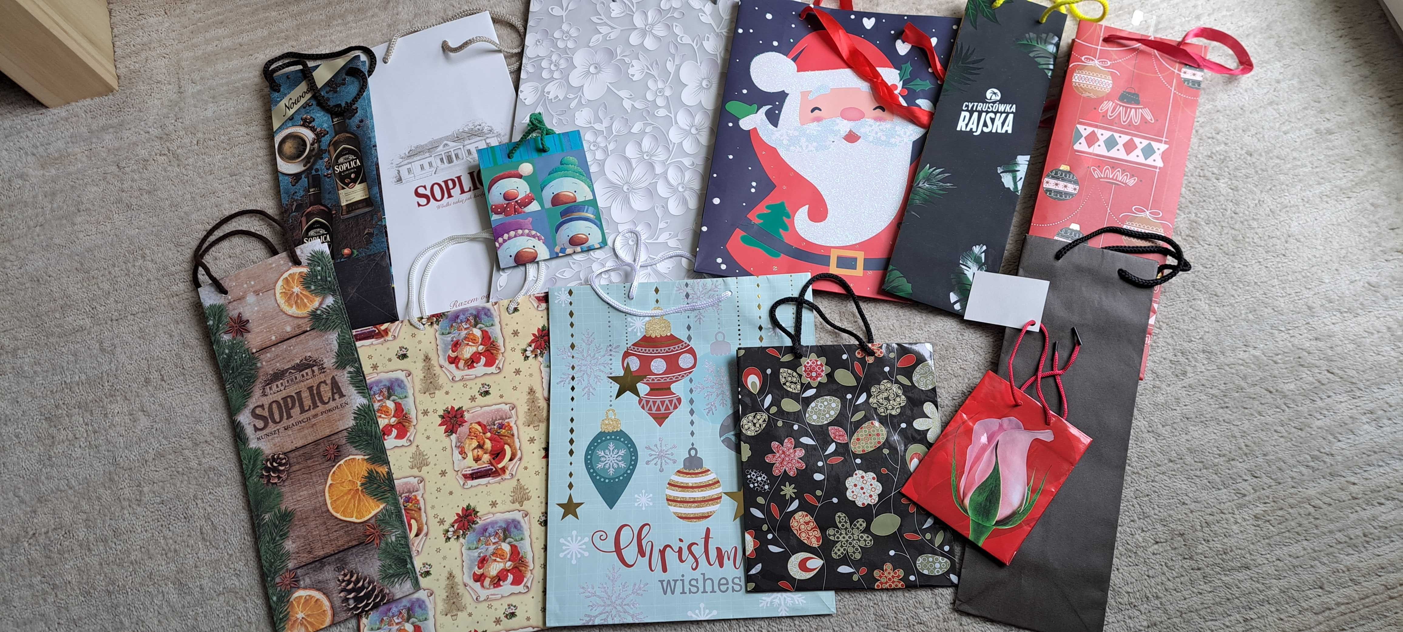 Torba papierowa,  torebki na prezenty,  różne rodzaje, zestaw 13 sztuk