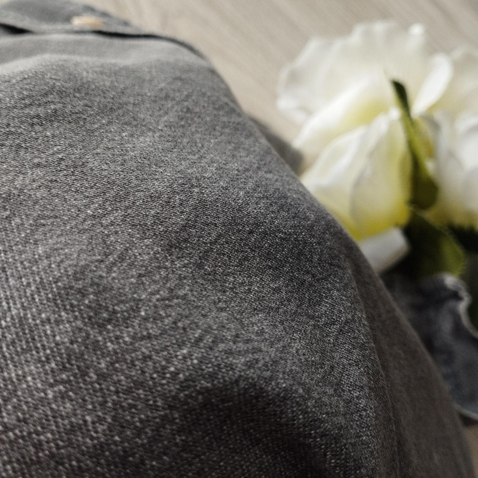 Koszula męska H&M S szara jeansowa 100% bawełna
