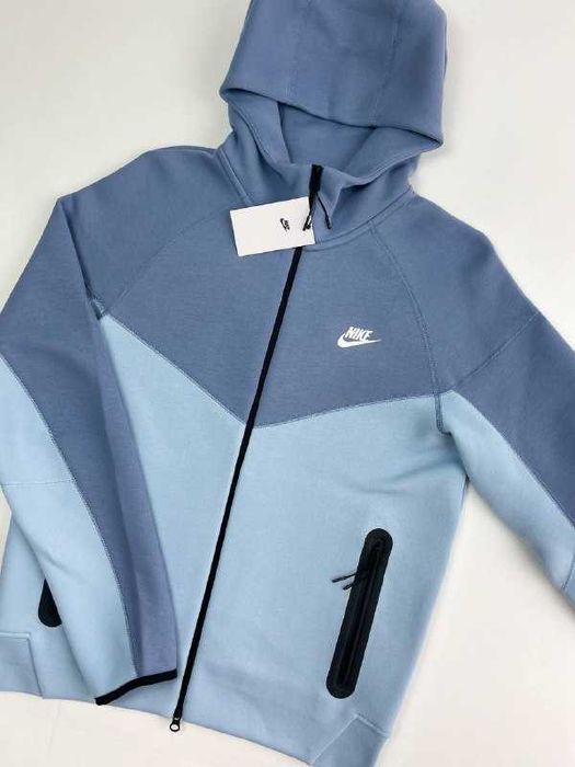 Оригінал! Зіп Худі NikeTechFleece блакитно-синє (S) Нове з бірками