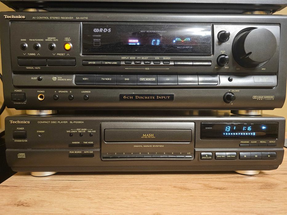 Amplituner Technics SA-AX710 - wysoki model, bardzo ładny.