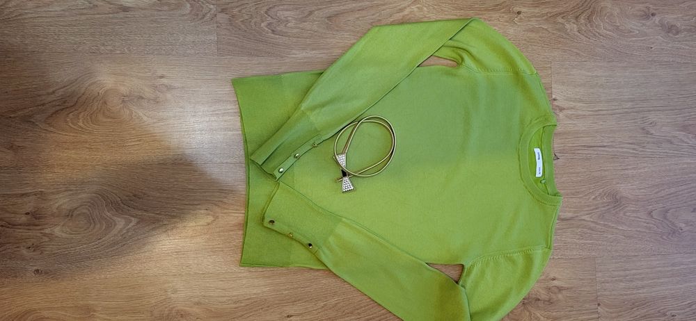 Sweter damski z wiskozy limonka S/M