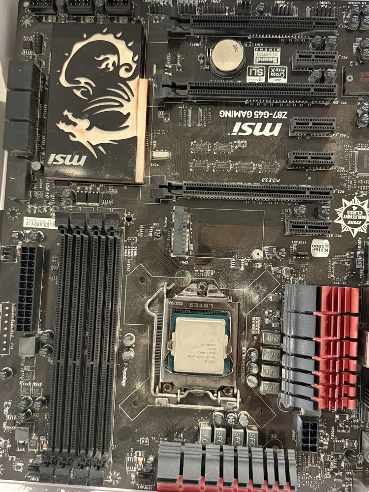 Материнскька плата msi z87-g45 gaming + процессор intel i5 4690
