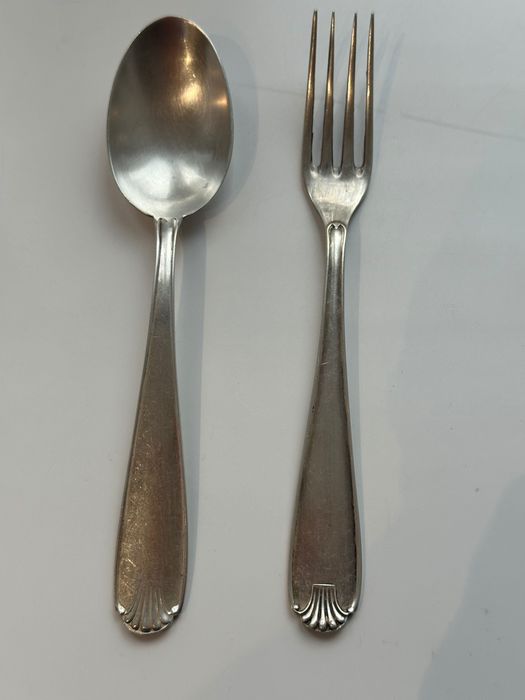 Вилка і ложка Christofle, 19 век. Франция. Серебро. Антиквариат.