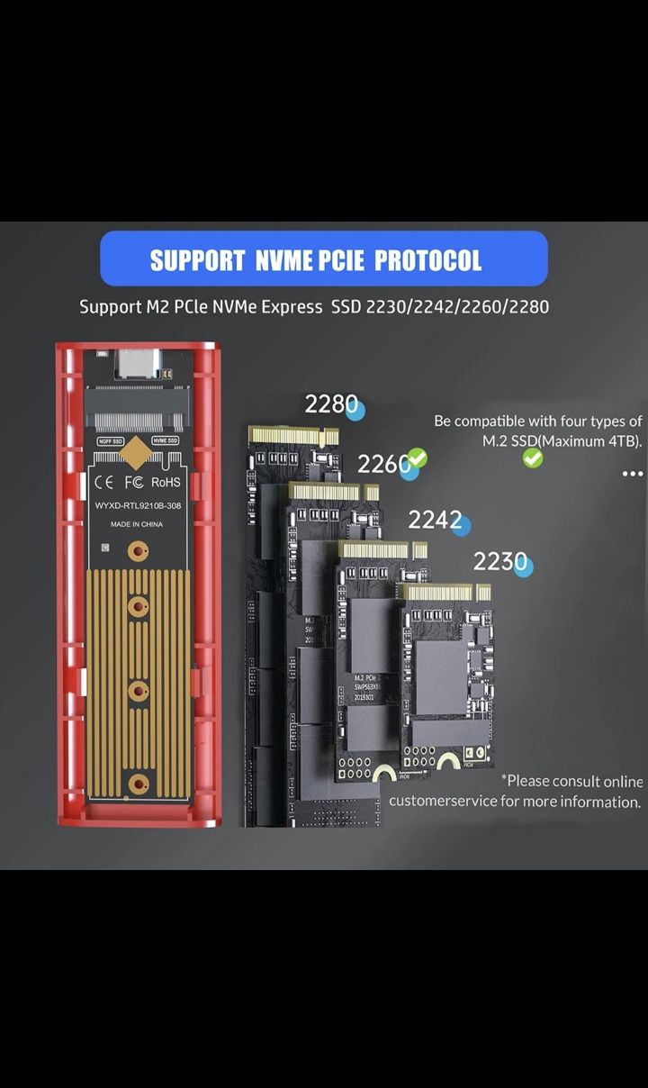 зовнішня кишеня,кейс M2 NVMe