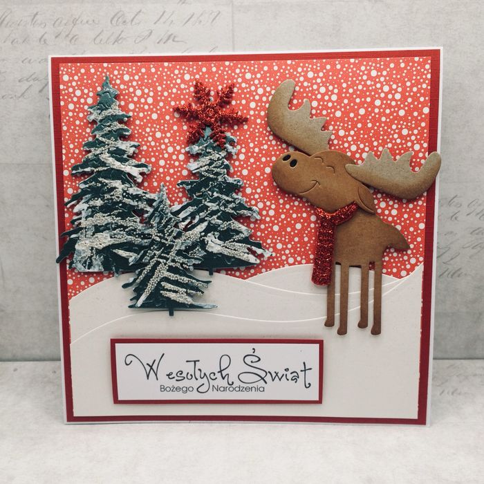 Ręcznie robiona kartka świąteczna z kopertą