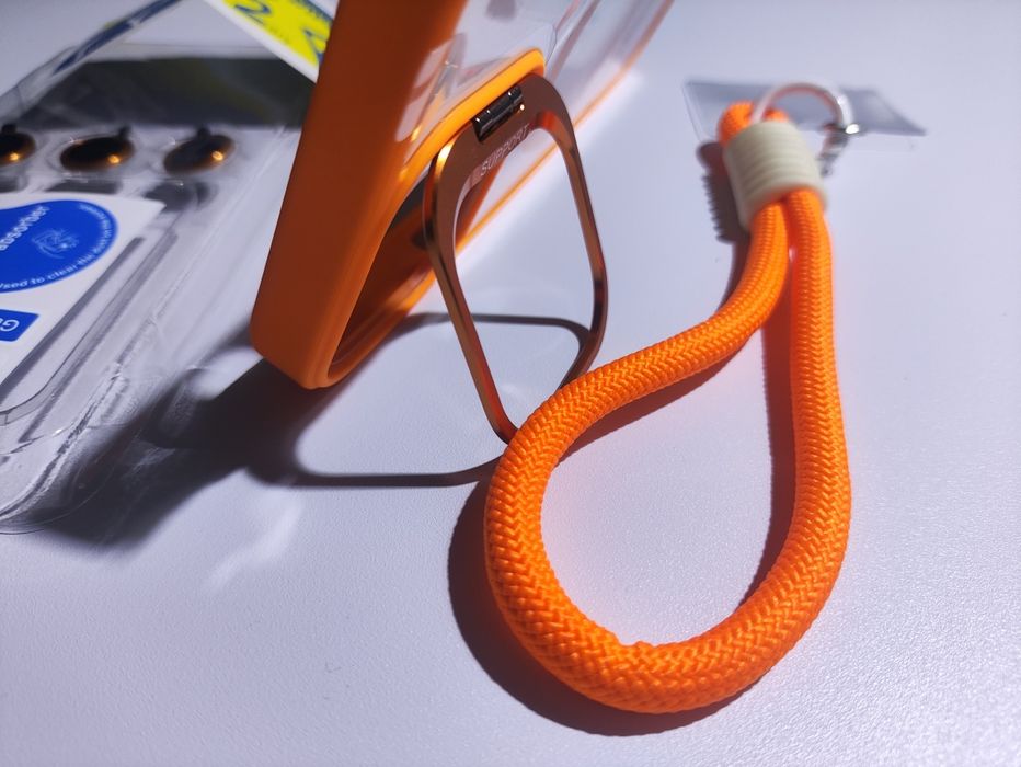 Чехол бампер iPhone 12 pro max скло на камери orange підставка брелок