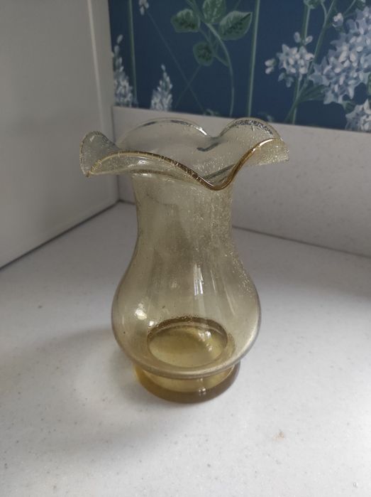 Wazon żółte szkło PRL