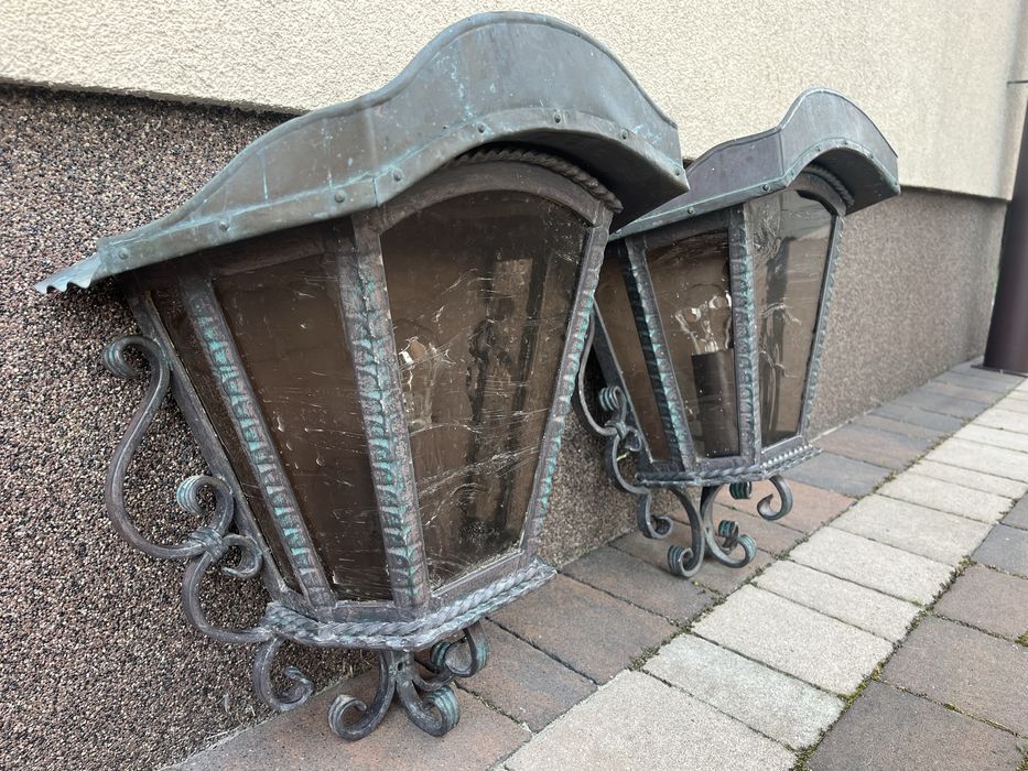 Kinkiet Lampa Kuta Stalowa Mosiądz