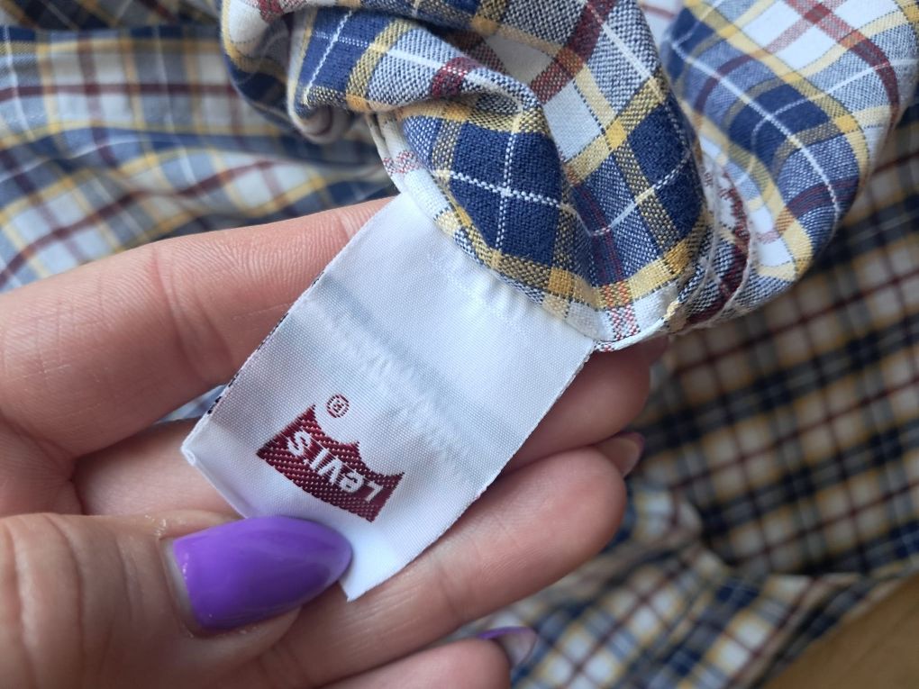 Koszula Levis M kratka męska niebieska Bawełniana
