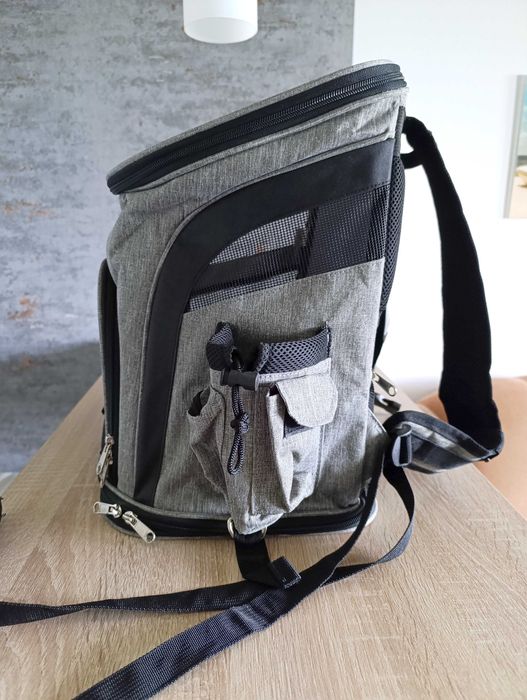 Markowy plecak transporter dla psa kota LDLC szary