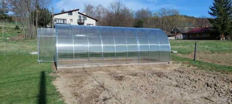 Szklarnia Tunel 3x8m z poliwęglanu komorowego 6mm, profil 40x20mm