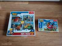 Zestaw puzzli 4+ Super Wings, Bob budowniczy, 5 układanek stan bdb