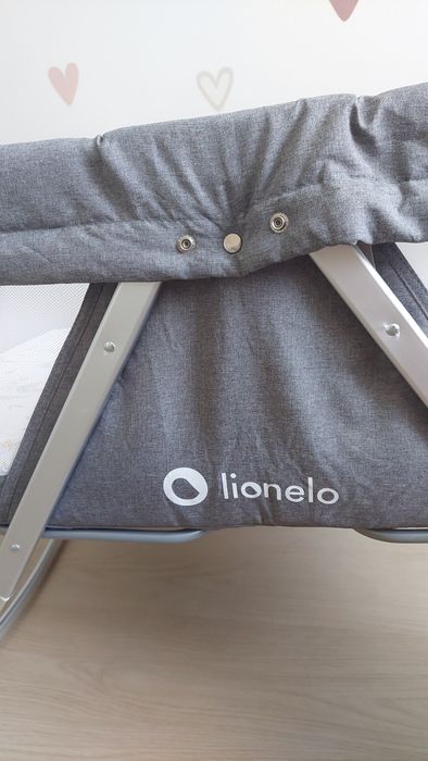 Łóżeczko lionelo vera kolor szary z materacem rucken