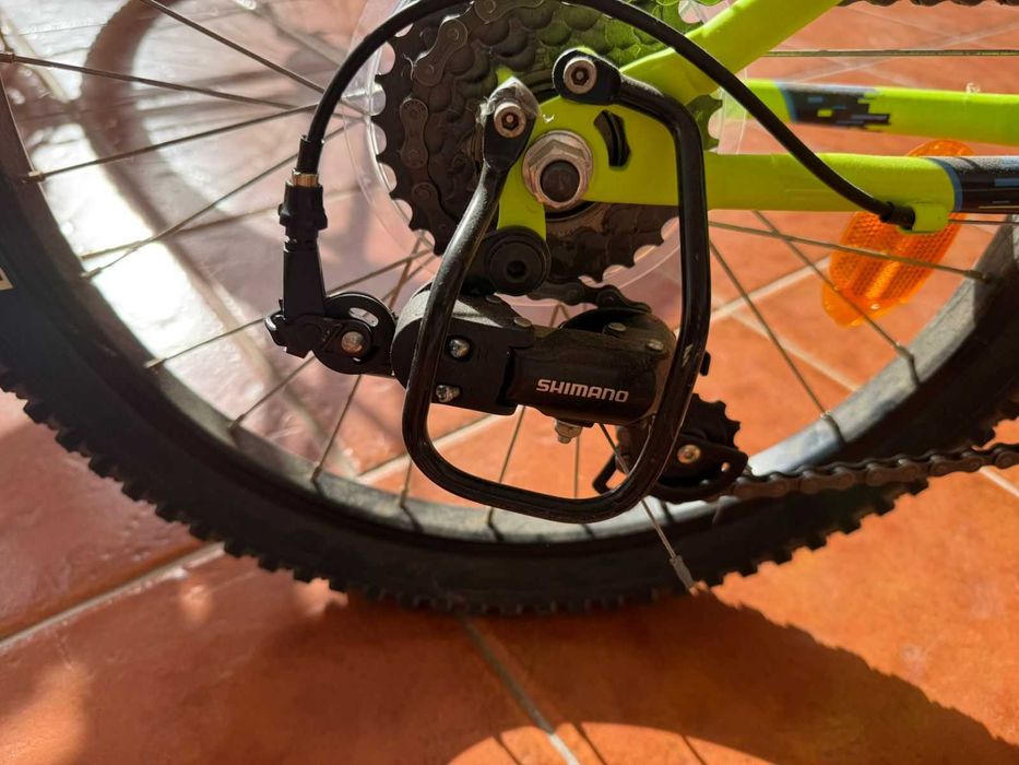 Bicicleta BTT Rockrider ST500 Sport Trail Roda 20" (6 aos 9) Ama. Néon