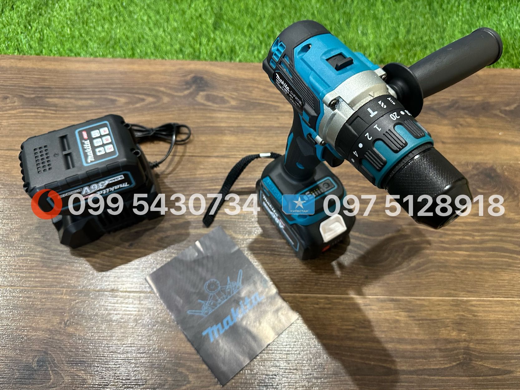 Набір3в1 Makita Шуруповерт DHP485BL Болгарка DGA504 Гайковерт DTW850Bl