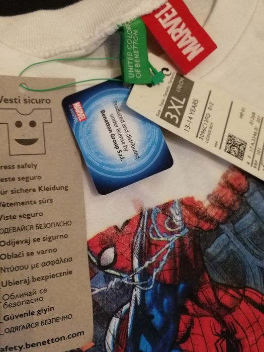 Spider-Man MARVEL. Camisola Homem-Aranha Benetton Spider-Man Nova