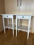 2 stoliki nocne Hemnes Ikea złamana biel/nie bejca