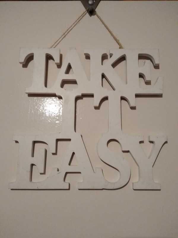 Tabliczka ozdobna z napisem "Take it easy"