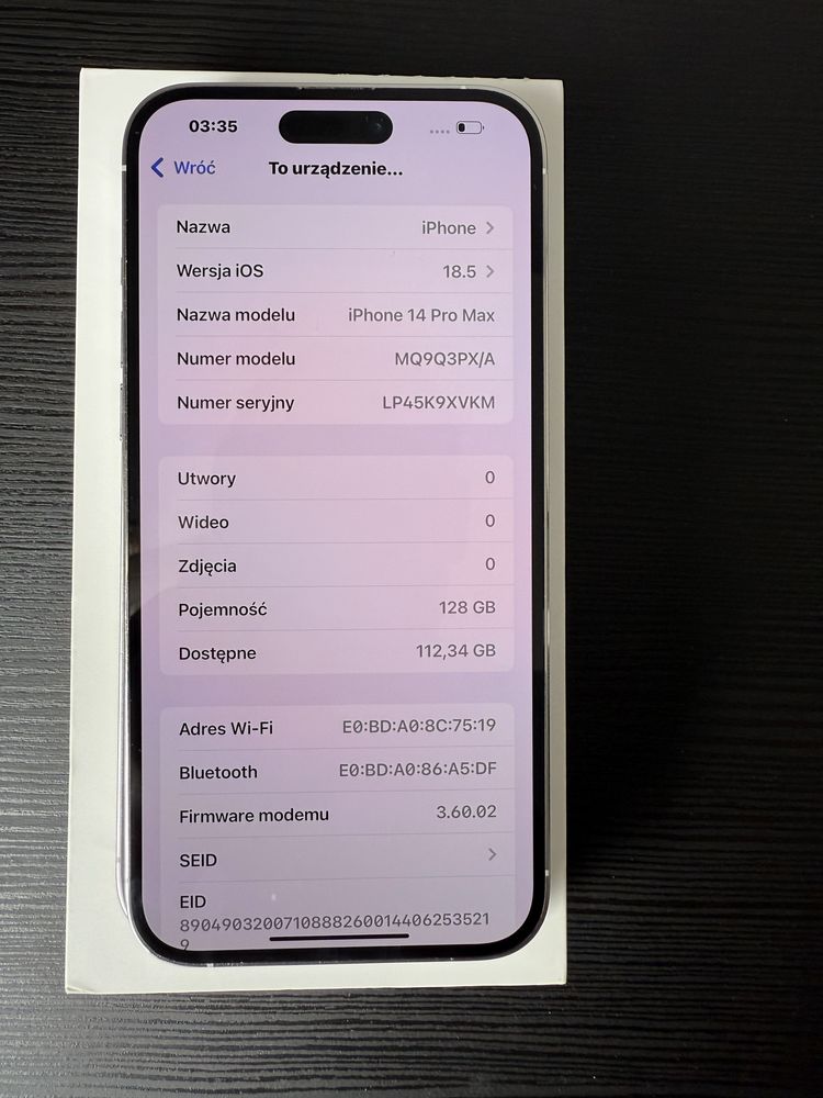 Apple Iphone 14 pro max srebrny silver 128 GB