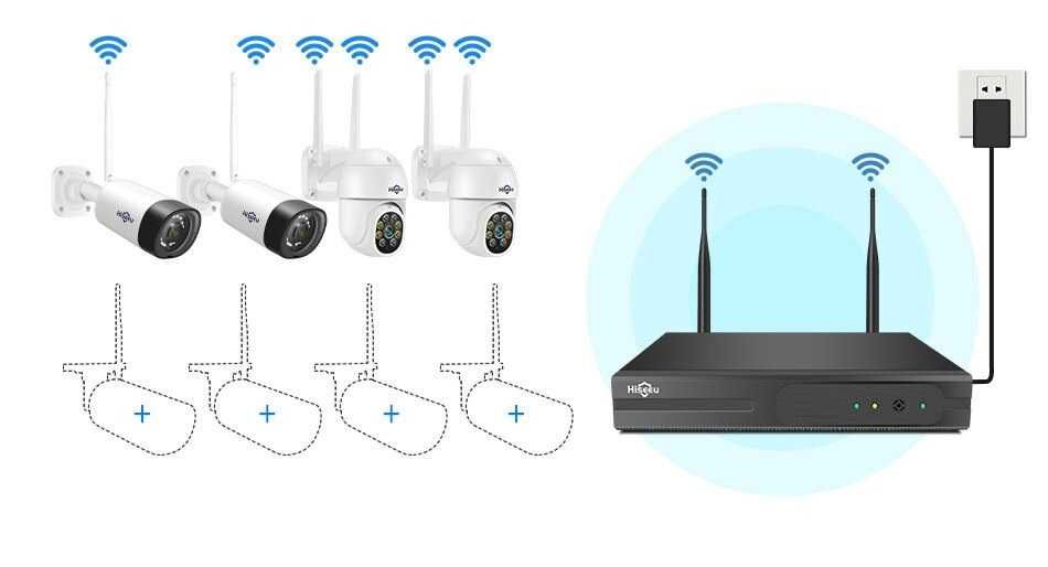 Sistema Vídeo Vigilância WIFI Profissional 4 Câmaras c/ 2 Rotativas