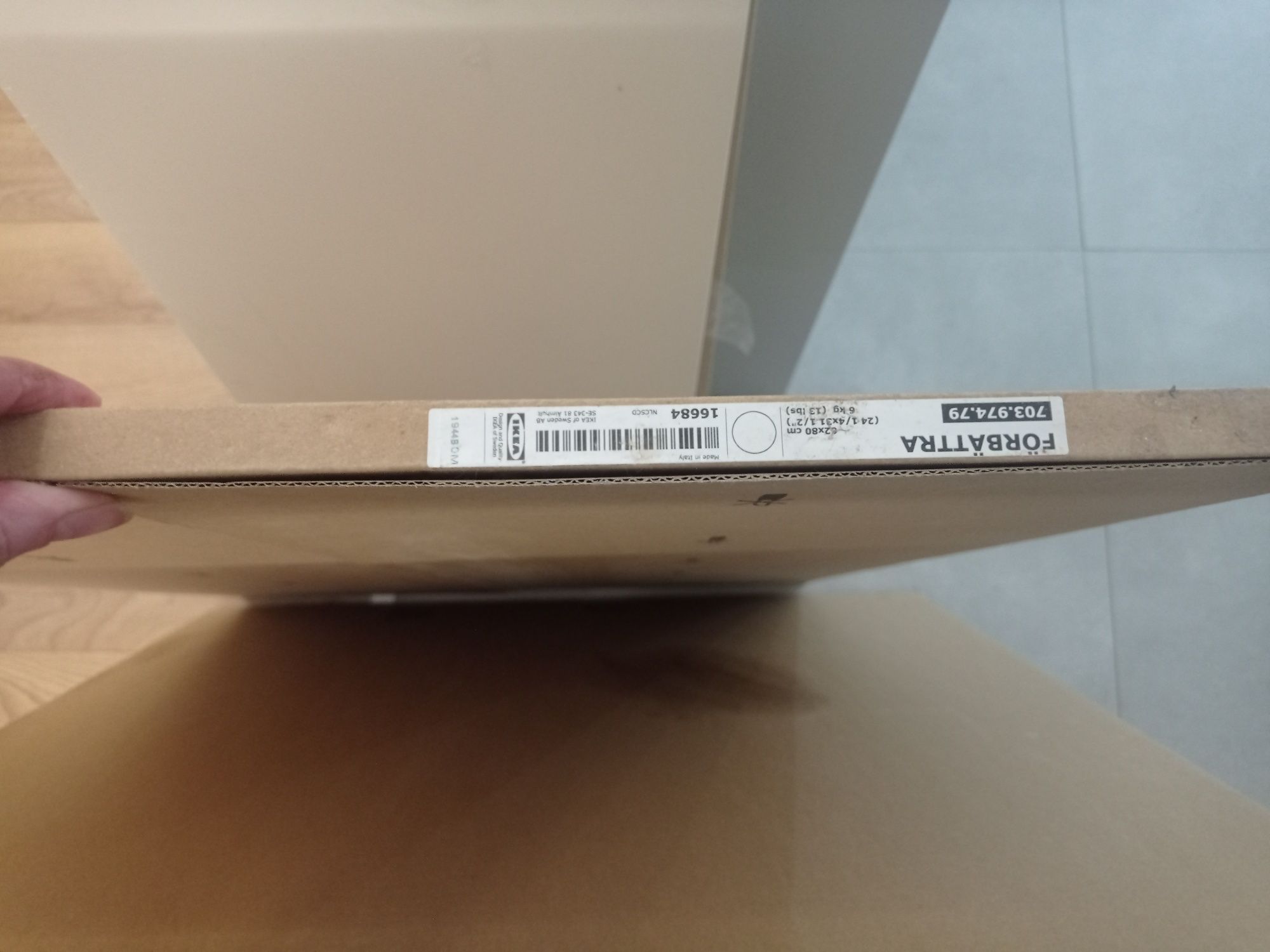 IKEA, forbattra, panel maskujący, połysk, biały 62x80