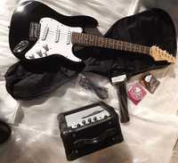 Kit de guitarra elétrica preta ou branca