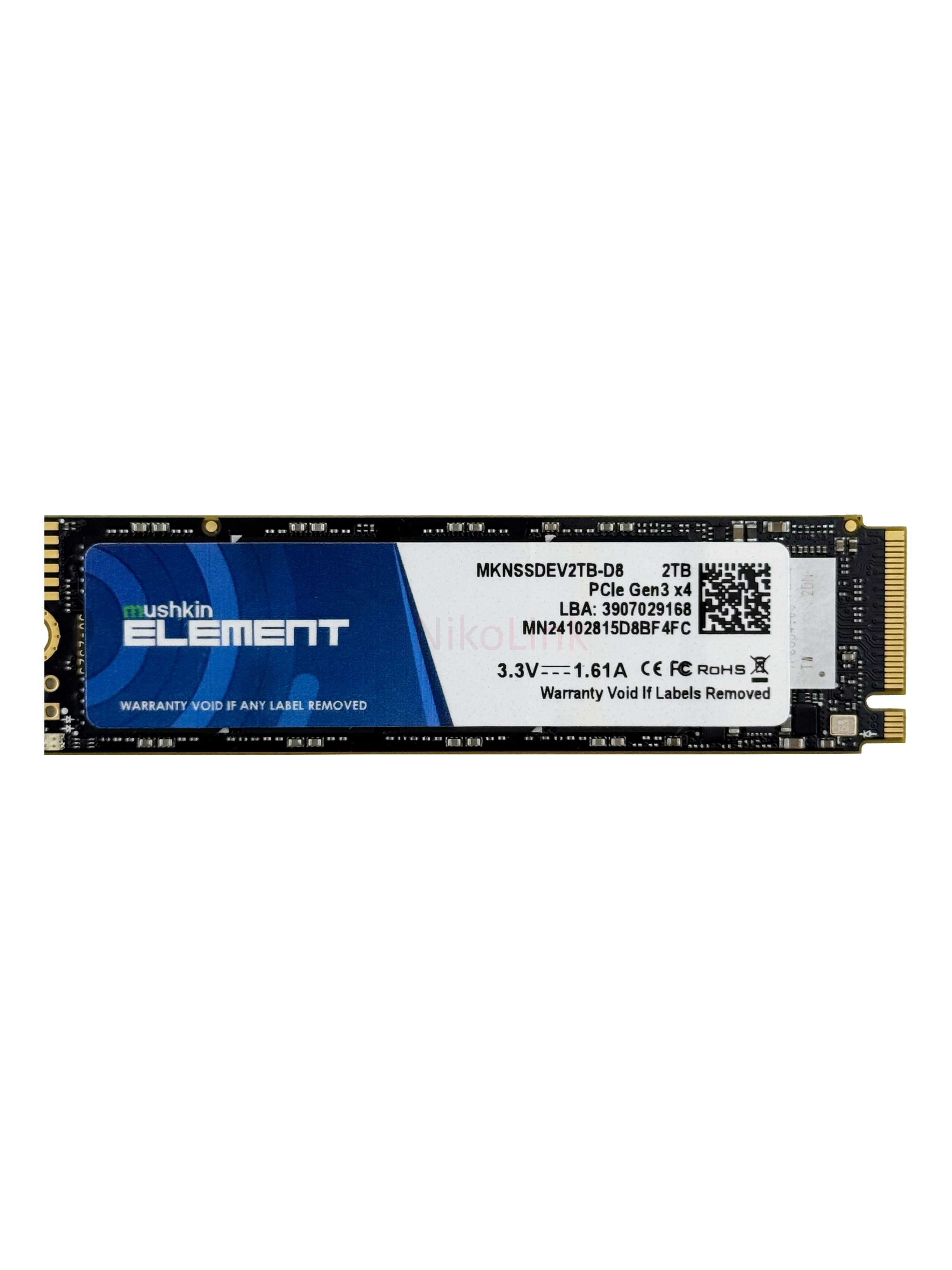 SSD Диск Mushkin Element 2TB M.2 2280 NVMe PCIe Gen3 x4 | Стан 100%!