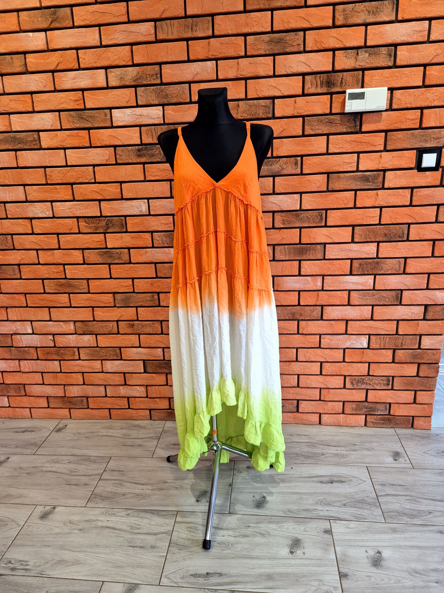 Kolorowa sukienka letnia maxi M L XL