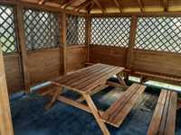 Ławostół drewniany 1,6 m, stół i ławki do ogrodu. Szybka realizacja.