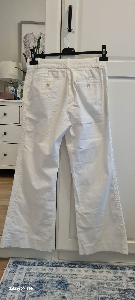 Spodnie bawełniane dzwony białe rozmiar 36